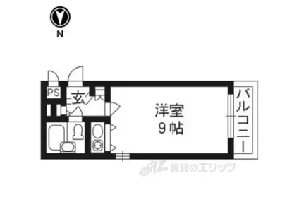 DETOM-1四条大宮Ⅱ(ワンルーム/4階)の間取り写真