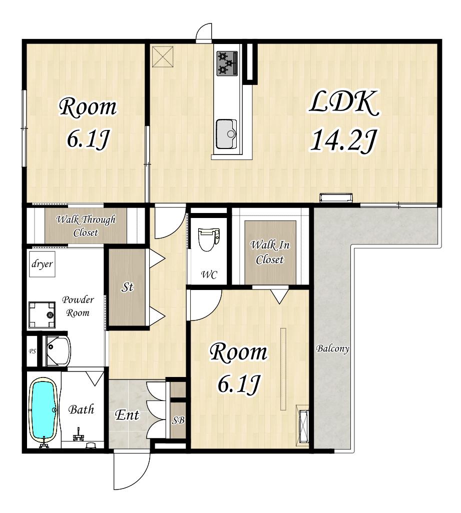 D-RESIDENCE服部本町(2LDK/3階)の間取り写真
