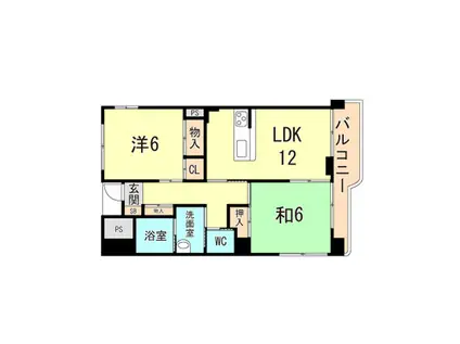 CASAベラヴィスタ福田(2LDK/5階)の間取り写真