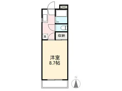 ラフィネ・ノワール高松(1K/2階)の間取り写真