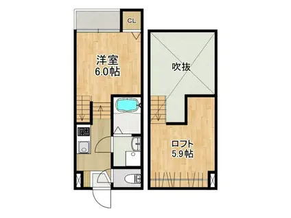 MODERN PALAZZO MATSUYAMA(1SK/1階)の間取り写真