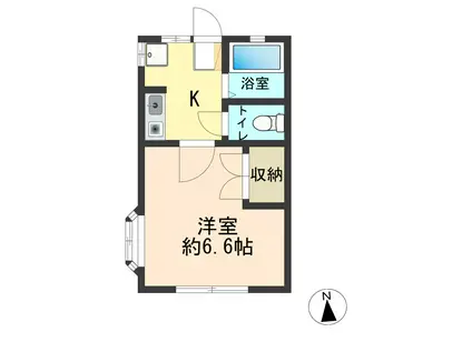 サンハウス(1K/1階)の間取り写真