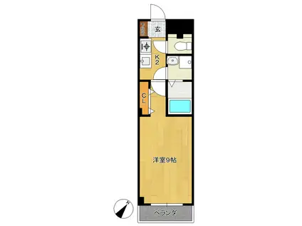 ユースハイムマルユウ(1K/2階)の間取り写真