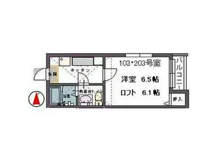 MYLIFEII(1K/1階)の間取り写真