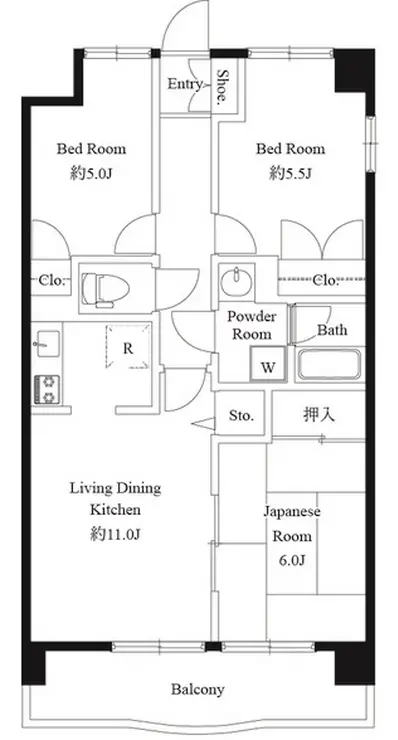緑の森ハウス 5階階 間取り