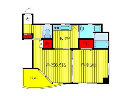 文京ツインタワー(2K/3階)の間取り写真