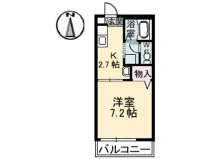 コーポアリメント(1K/1階)の間取り写真