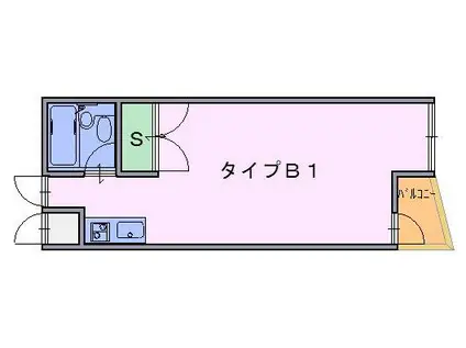 グリーンフィル 1(ワンルーム/3階)の間取り写真