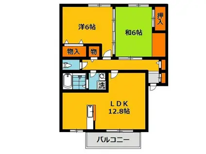 スターブルB(2LDK/2階)の間取り写真