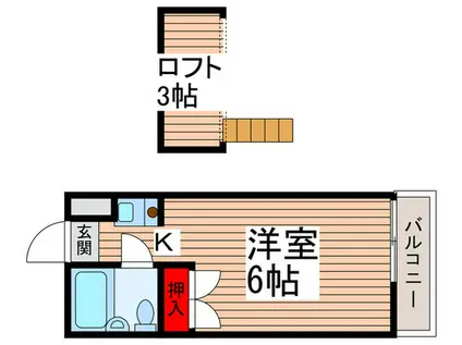 オークヒルズ新松戸(1K/1階)の間取り写真