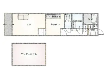 REGINA碩田(1K/2階)の間取り写真