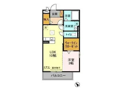 アークトゥルス(1LDK/1階)の間取り写真