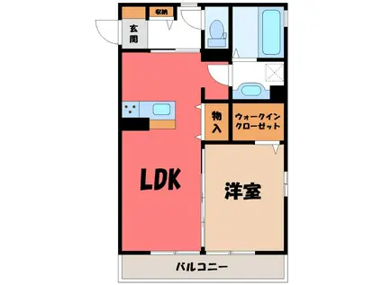ハレアカラ (1LDK/1階)の間取り写真