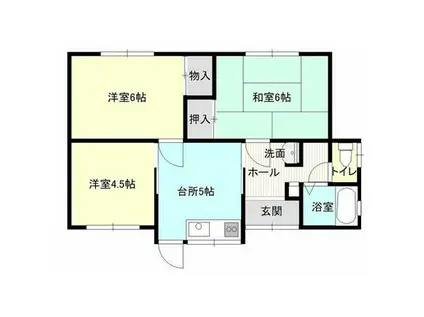 葵アパート(3DK/1階)の間取り写真