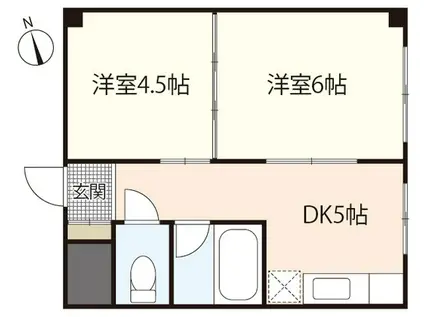 第2ヤシキビル(2DK/2階)の間取り写真
