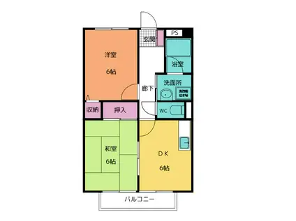 サープラス II オカダ(2DK/1階)の間取り写真