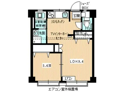 ベイプレイス下関駅南(1LDK/3階)の間取り写真