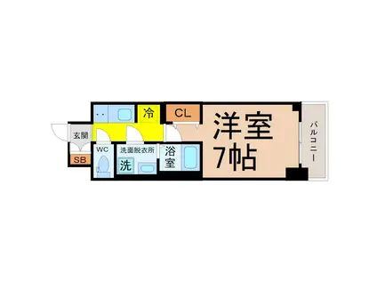 S-RESIDENCE名駅ノースII(1K/7階)の間取り写真