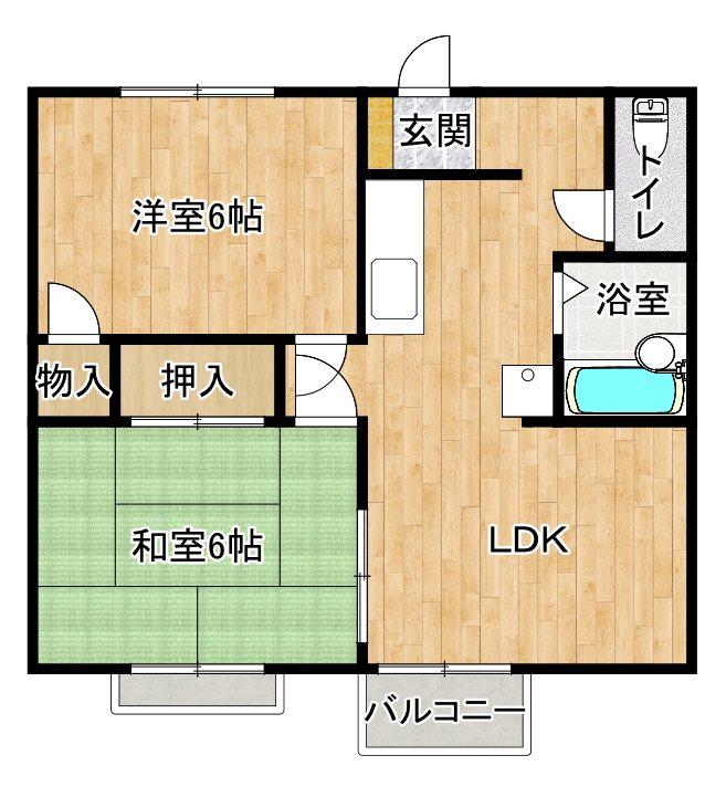 マイネハイマート(2LDK/1階)の間取り写真