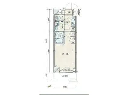 ルーブル五反野(1K/3階)の間取り写真