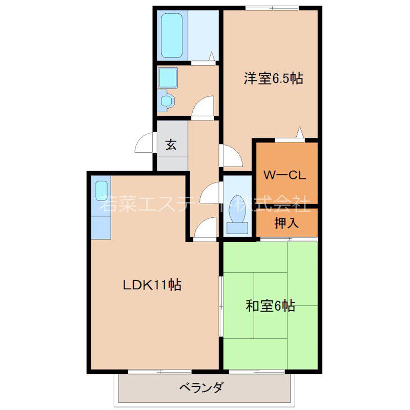 グレースコート国分I(2LDK/3階)の間取り写真