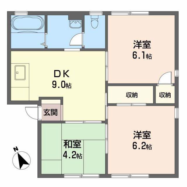 ファミール川原(3DK/1階)の間取り写真