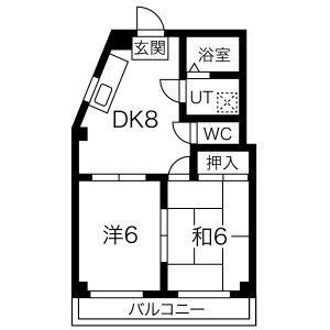 ピュア10(2DK/2階)の間取り写真