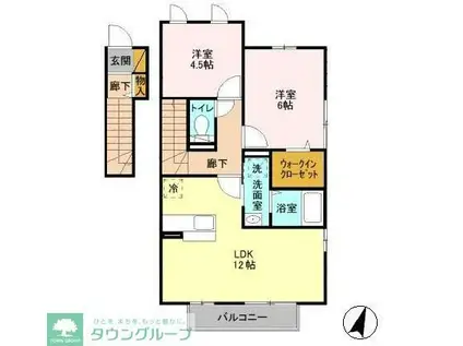 ピアファーレ(2LDK/2階)の間取り写真