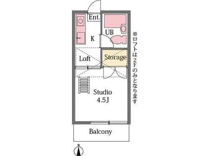 あるゾウパレス六軒町(1K/1階)の間取り写真