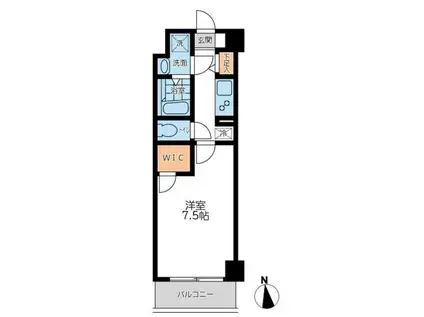プライマル浦安(1K/2階)の間取り写真