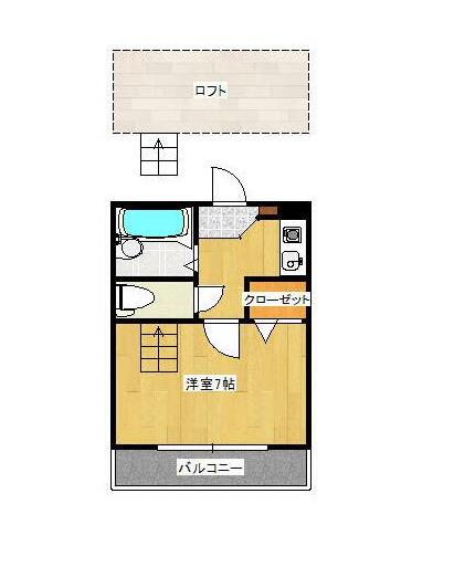 ラポール太田下町(1K/2階)の間取り写真