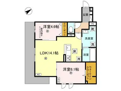 LA MAISON林崎(2LDK/1階)の間取り写真