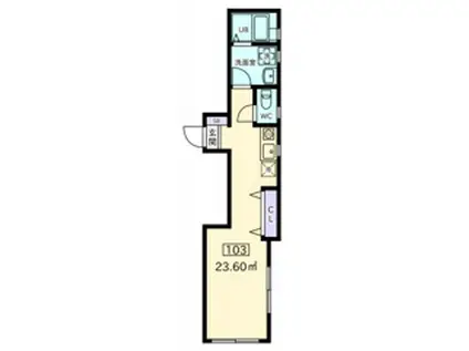 E-HOUSE CLUB 千鳥町 103(ワンルーム/1階)の間取り写真