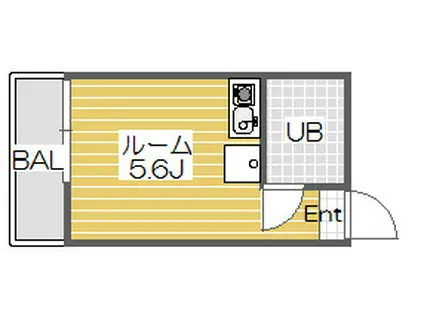 ボヌール大師公園(ワンルーム/2階)の間取り写真