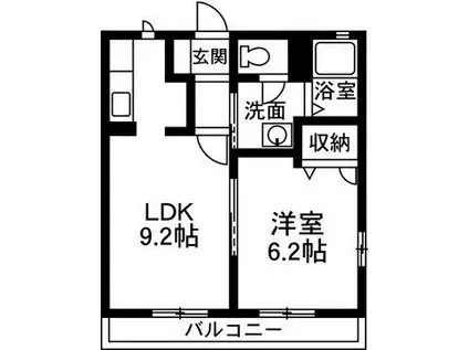 シャーメゾン ドゥレイヴ(1DK/2階)の間取り写真