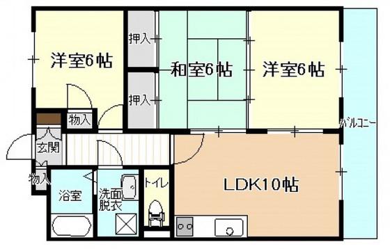 フォレスト相田(3LDK/3階)の間取り写真