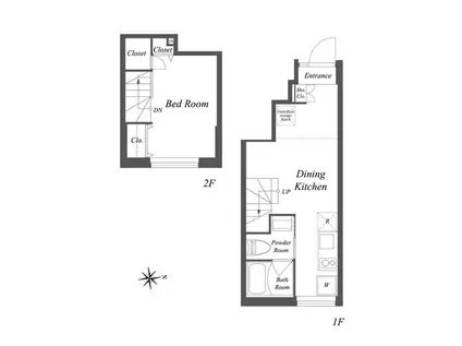PAIR新大久保(1DK/1階)の間取り写真