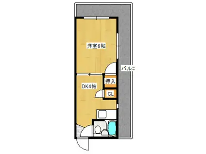 長谷川ビル(1DK/2階)の間取り写真