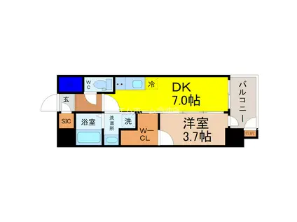 エステムコート名古屋新栄Vラポール(1DK/10階)の間取り写真