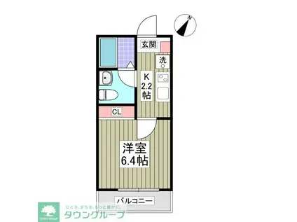 戸塚東3丁目アパート(1K/3階)の間取り写真