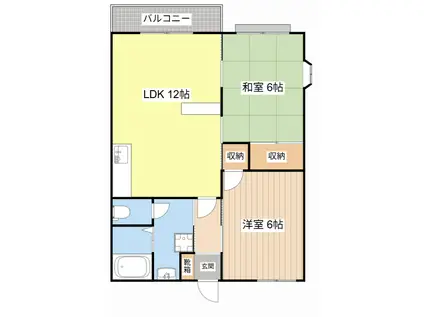 アネックスモリヤマC棟(2LDK/1階)の間取り写真