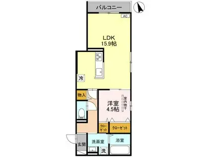 上甲子園廣和レジデンス(1LDK/3階)の間取り写真