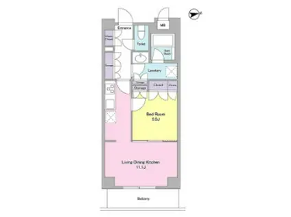 シティカレント代官山(1LDK/2階)の間取り写真