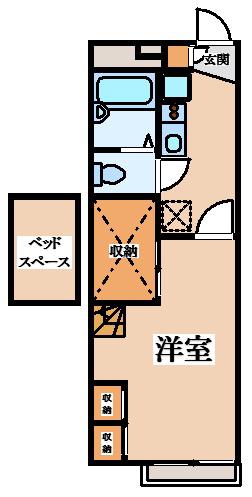 レオパレスプロヴァンス(1K/1階)の間取り写真