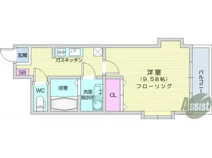 COMFORT PLACE(1K/4階)の間取り写真