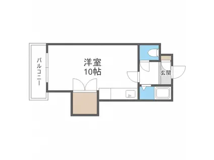 ハイツフランセ円山(1K/5階)の間取り写真