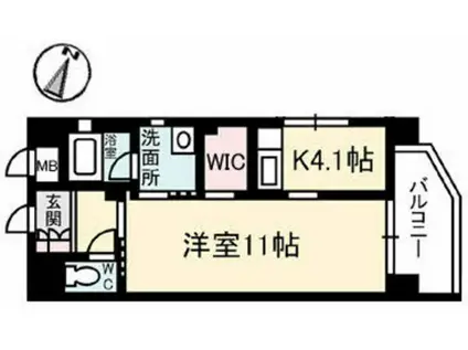 リアルエステート東原タワー(1K/5階)の間取り写真