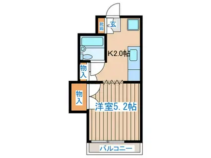 ブランドール八幡II(1K/3階)の間取り写真