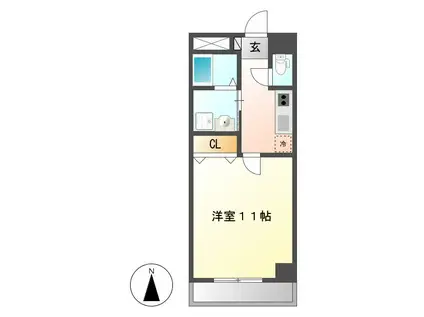 コートモーリス新道(1K/5階)の間取り写真