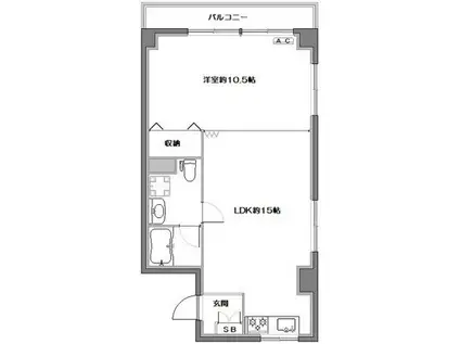 目黒ロイヤルプラザ(1LDK/3階)の間取り写真